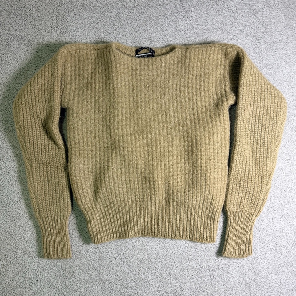Vintage 80s Britches Of Georgetown Ribbed Sweater Women’s Small Beige Pure Wool